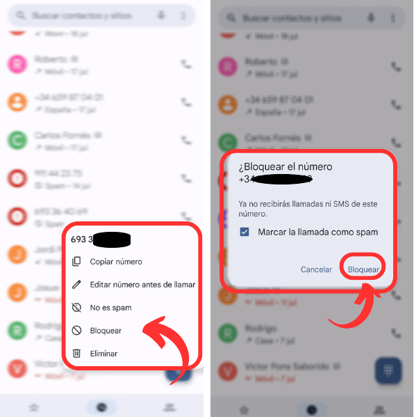 Bloquear numero de teléfono en Adroid