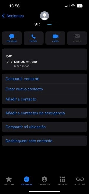 bloquear numero de teléfono en iphone