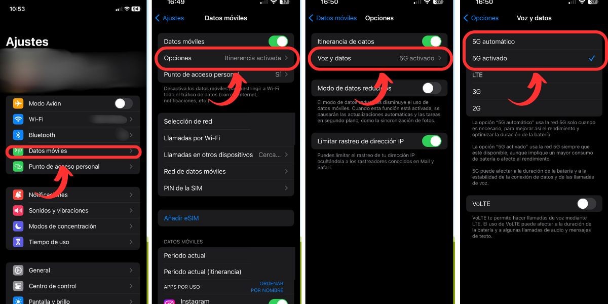 Cómo activar el 5G en un iphone