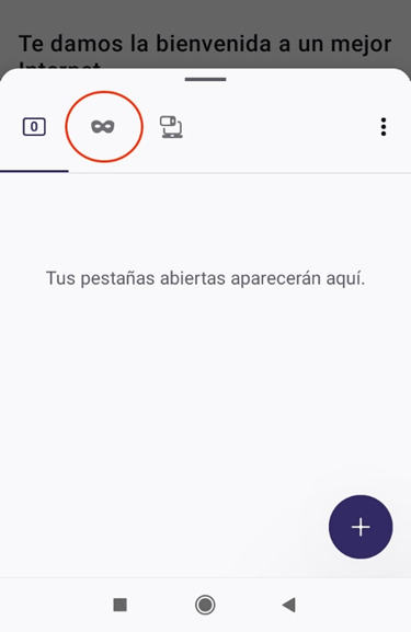 How to navigate incognito mode from an android 