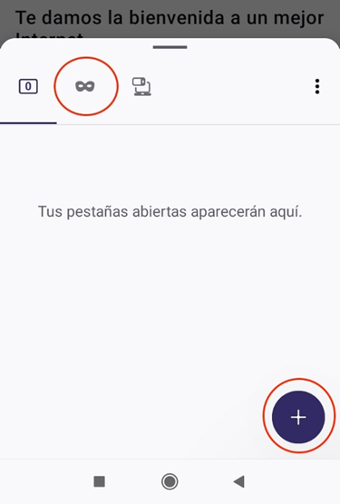 How to navigate incognito mode from an android 