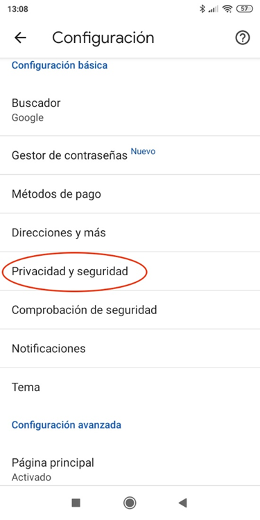 How to navigate incognito mode from an android 