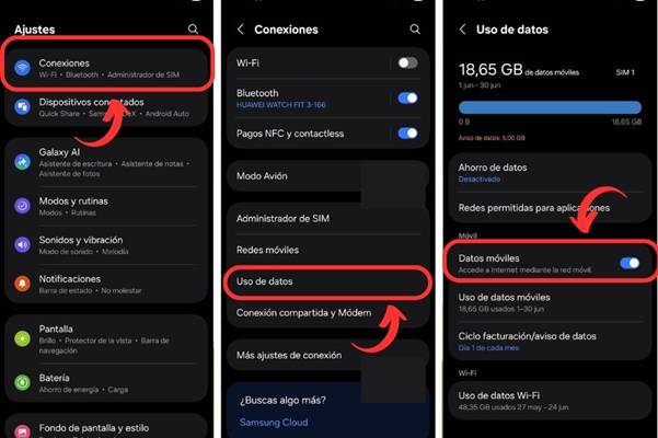 Desactivar datos en android