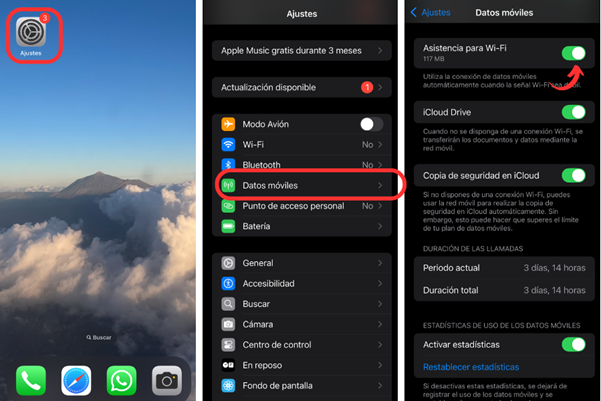 Desactivar datos en iphone