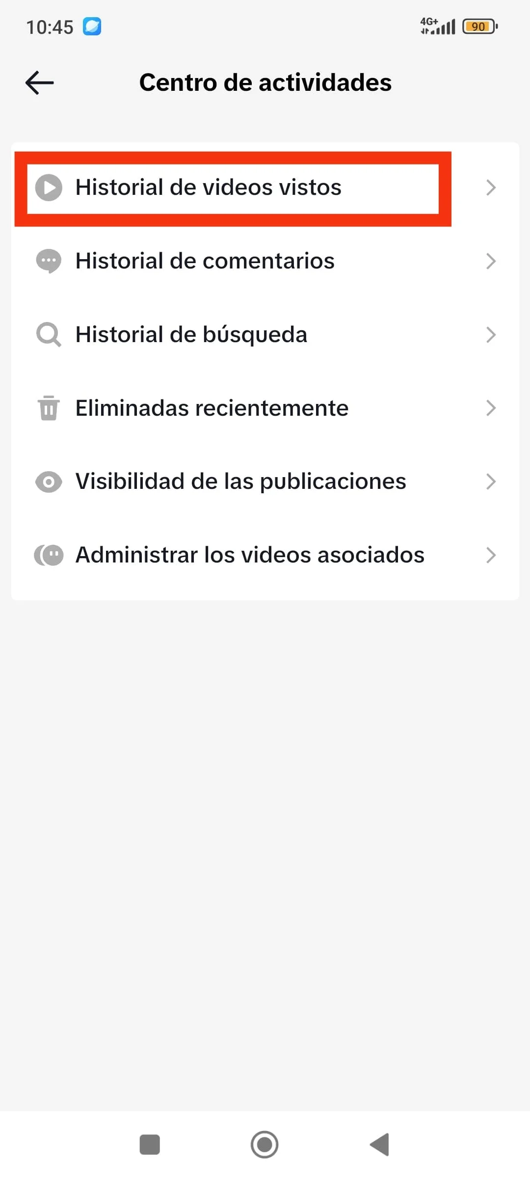 Cómo ver el historial de visualizaciones de TikTok 