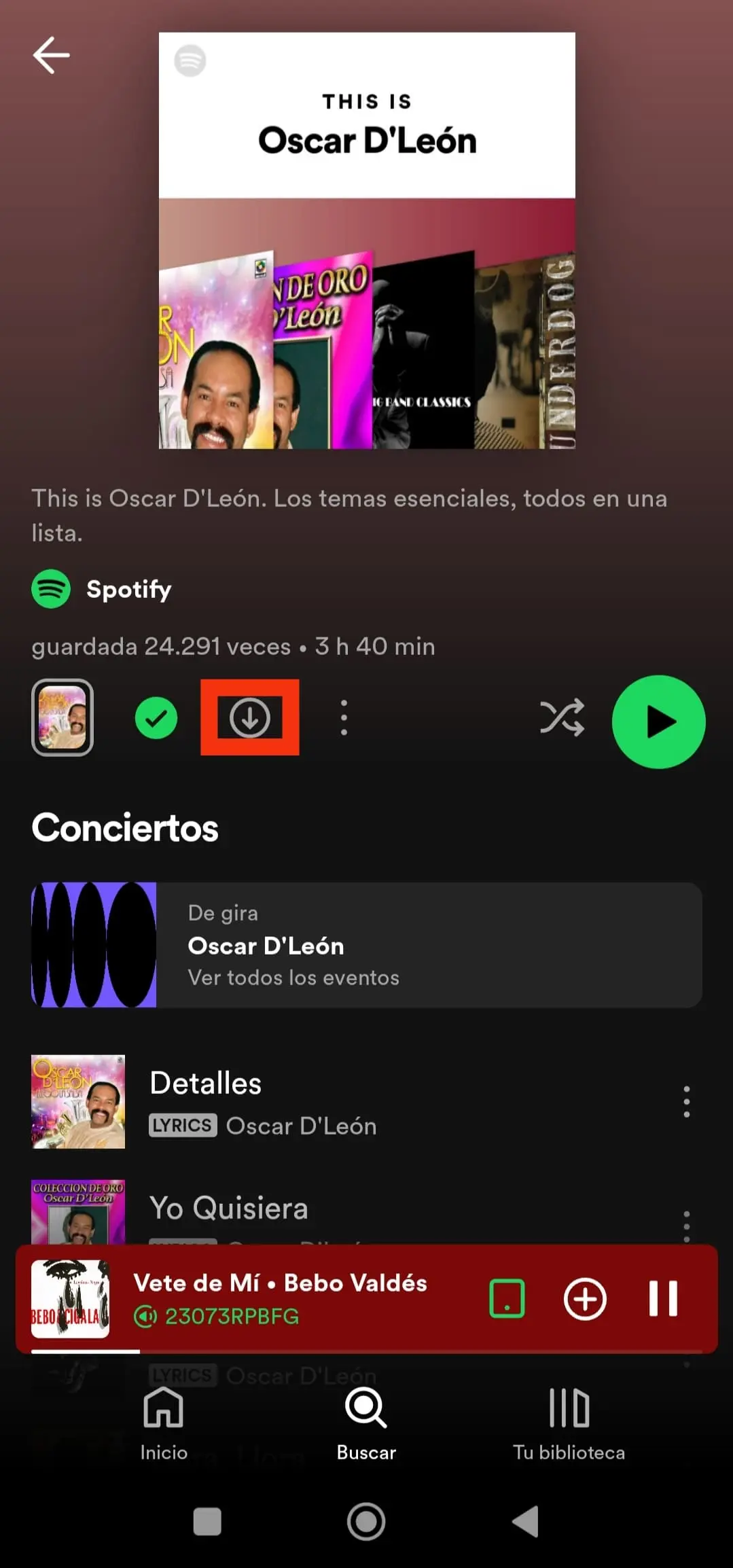 Descargar playlist Spotify