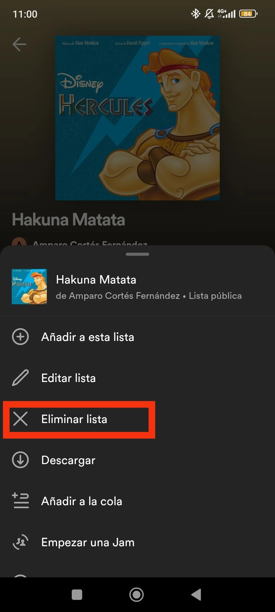 Eliminar playlist en Spotify Premium 