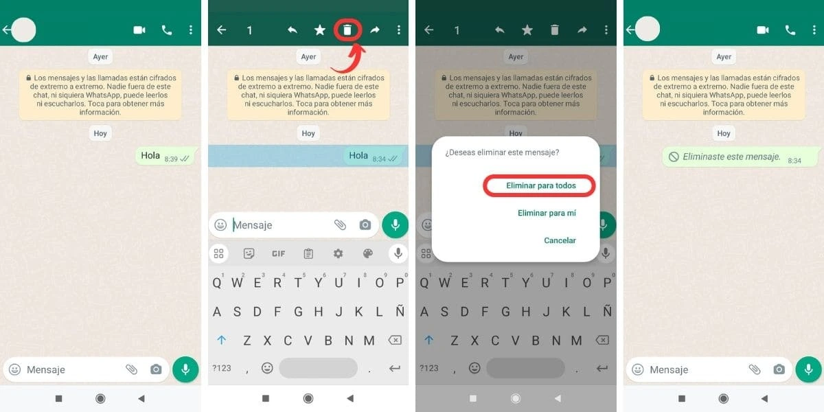 borrar mensajes whatsApp