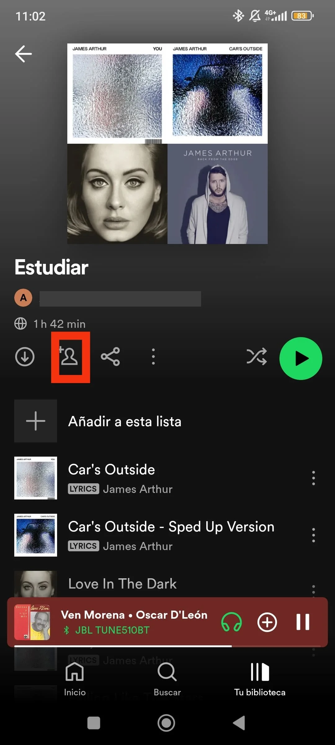 Compartir playlist Spotify Premium 