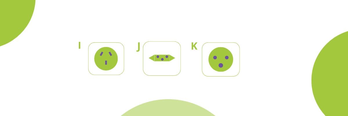 Tipos de enchufes tipos I, J y K