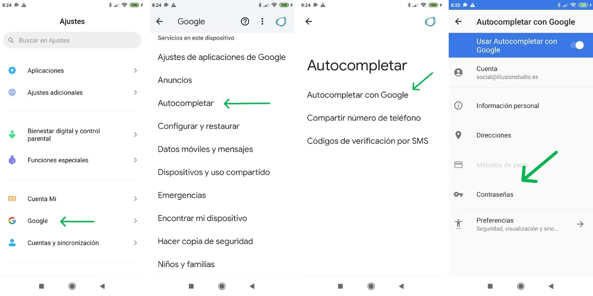 ver mis contraseñas guardadas en Android